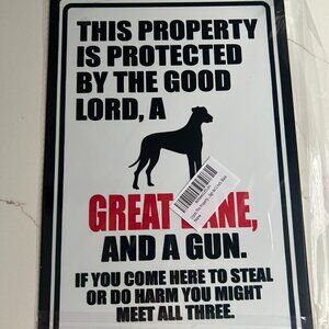 Aluminum Great Dane Sign